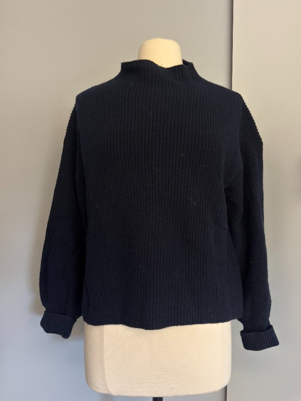 A.L.C. Lambswool Mock Neck Sweater (Navy)